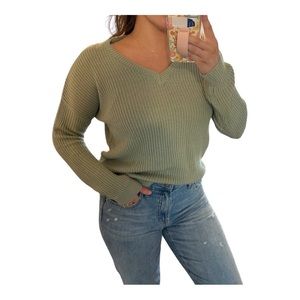 Soft Green, Thin Knit Sweater, Medium